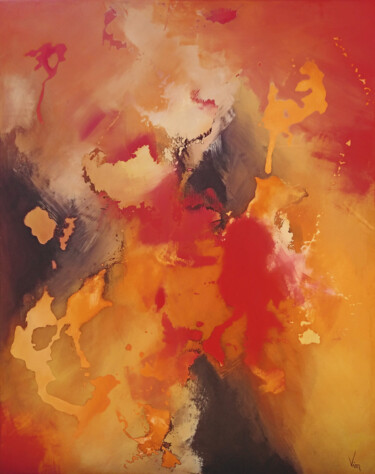 Peinture intitulée "Red dingue" par Virginie Mérimée (Vim), Œuvre d'art originale, Acrylique Monté sur Châssis en bois