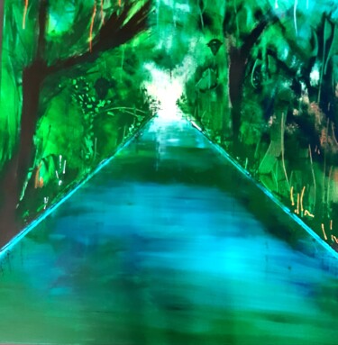 Painting titled "Le seul chemin" by Virginie Munch, Original Artwork, Acrylic
