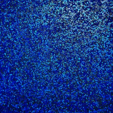 Peinture intitulée "Lichen bleu électri…" par Virginie Munch, Œuvre d'art originale, Acrylique Monté sur Châssis en bois