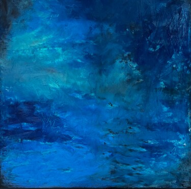 Peinture intitulée "Abstract deep blue" par Virginie Munch, Œuvre d'art originale, Acrylique Monté sur Châssis en bois