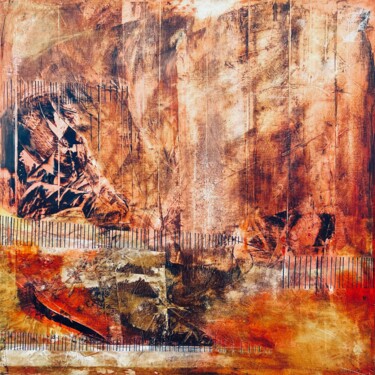 Pittura intitolato "Une rivière en Ital…" da Virginie Munch, Opera d'arte originale, Acrilico Montato su Telaio per barella…