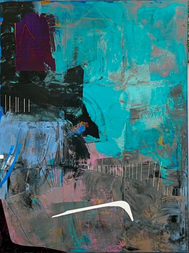 Картина под названием "A la recherche de l…" - Virginie Munch, Подлинное произведение искусства, Эмаль Установлен на Деревян…