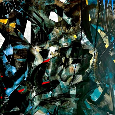 Картина под названием "Jungle" - Virginie Munch, Подлинное произведение искусства, Акрил Установлен на Деревянная рама для н…