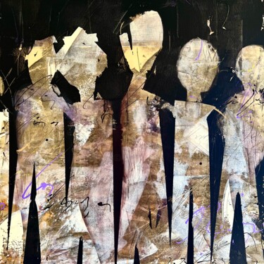 Картина под названием "Les conversations" - Virginie Munch, Подлинное произведение искусства, Акрил Установлен на Деревянная…