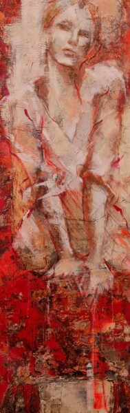 Peinture intitulée "Femme assise" par Virginie Nègre, Œuvre d'art originale, Acrylique