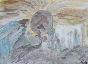 Pittura intitolato "Terre au secours de…" da Virginie Queva, Opera d'arte originale, Acrilico