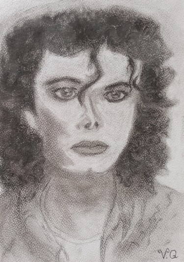 Rysunek zatytułowany „MJ renaît de ces ce…” autorstwa Virginie Queva, Oryginalna praca, Pigmenty
