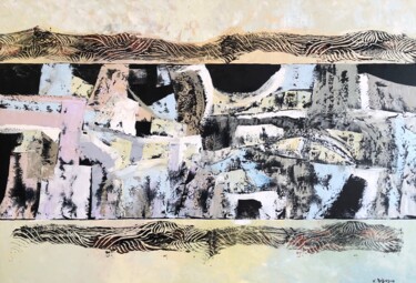 Pintura titulada "Carré Robinson n° 1…" por Virginie Robinson, Obra de arte original, Oleo Montado en Bastidor de camilla de…