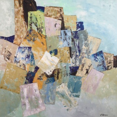 Pittura intitolato "Carré Robinson n° 1…" da Virginie Robinson, Opera d'arte originale, Olio Montato su Telaio per barella i…