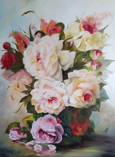 Pittura intitolato "Bouquets de la Deme…" da Virginie Stefani, Opera d'arte originale