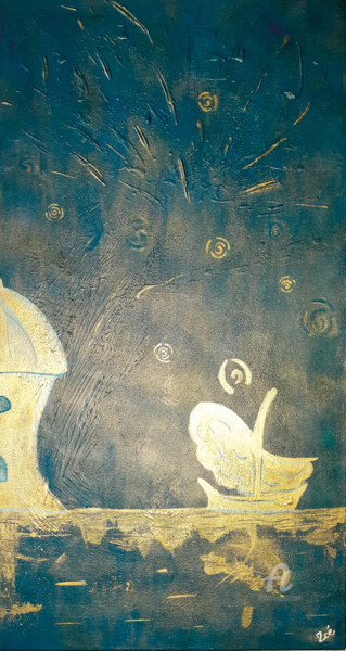 Schilderij getiteld "Feu d'artifice à Co…" door Virginie Vals, Origineel Kunstwerk, Acryl