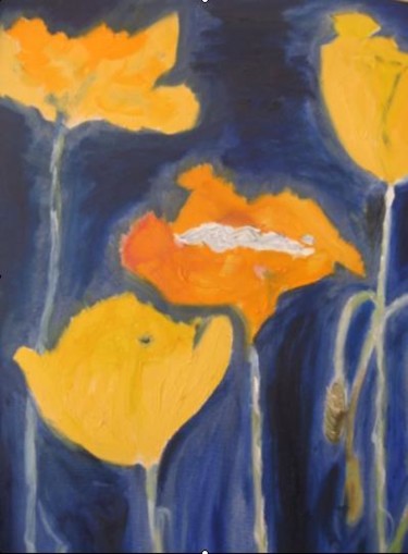 Peinture intitulée "Fleurs dans la lumi…" par Virginica Bobolocu, Œuvre d'art originale, Huile