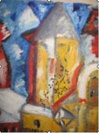 Peinture intitulée "Paysage" par Virginica Bobolocu, Œuvre d'art originale, Huile