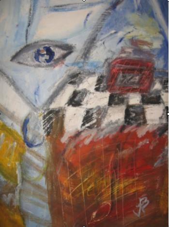 Peinture intitulée "l'oeil" par Virginica Bobolocu, Œuvre d'art originale