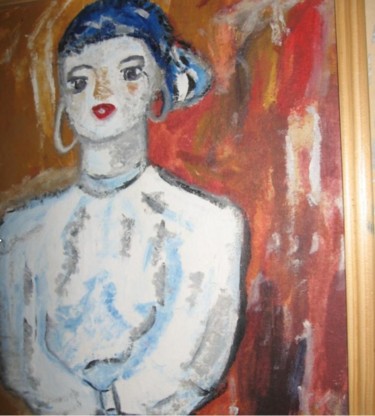 Peinture intitulée "La gitane" par Virginica Bobolocu, Œuvre d'art originale