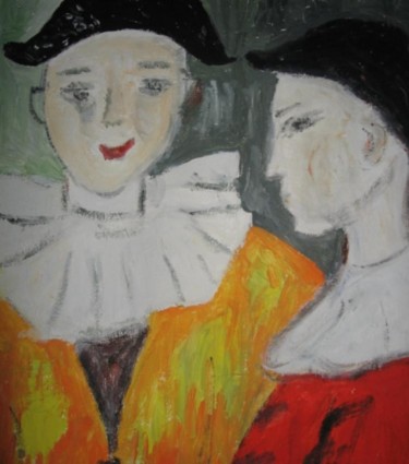 Peinture intitulée "la gaiete et l'inno…" par Virginica Bobolocu, Œuvre d'art originale, Huile