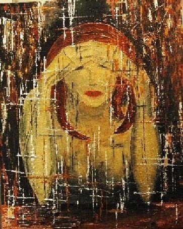 Peinture intitulée "NUIT MELANCOLIQUE" par Virginie Banas, Œuvre d'art originale, Huile