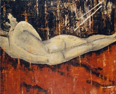 Peinture intitulée "A L'OREE D'ELLE" par Virginie Banas, Œuvre d'art originale, Huile
