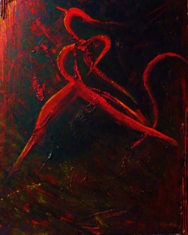 Peinture intitulée "LA DANSEUSE" par Virginie Banas, Œuvre d'art originale, Huile
