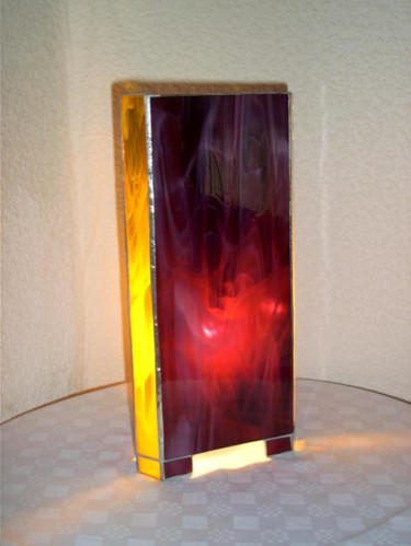 Peinture intitulée "Lampe vitrail Tiffa…" par Virginie Bertrand, Œuvre d'art originale