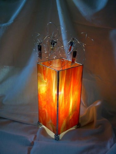 Sculpture titled "Lampe en verre" by Virginie Bertrand, Original Artwork