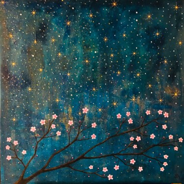 Pintura titulada "« Nuit d’été »" por Virginie Buvat, Obra de arte original, Pigmentos