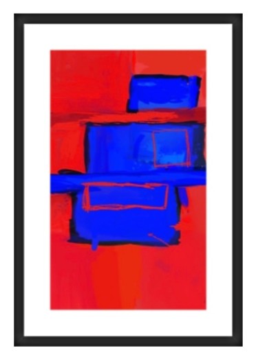 Цифровое искусство под названием "Blue Square" - Virginie, Подлинное произведение искусства, Цифровая живопись