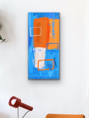 Digital Arts titled "Bleue comme une ora…" by Virginie, Original Artwork, Digital Painting Mounted on Plexiglass