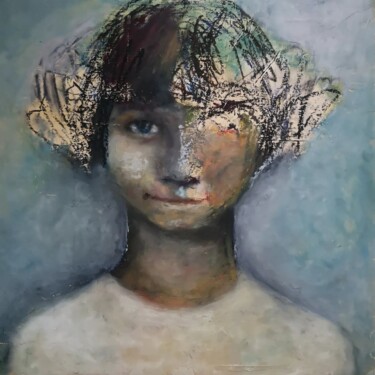 Pintura intitulada "Enfance" por Virginie Durandet, Obras de arte originais, Óleo
