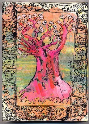 Painting titled "L'arbre qui danse" by Virginie Gallé, Original Artwork, Oil