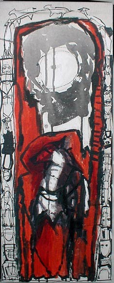 Peinture intitulée "Loup-Totem 07" par Virginie Gallé, Œuvre d'art originale, Huile