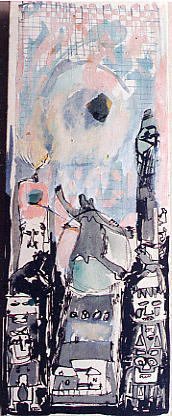 Peinture intitulée "Loup-Totem 010" par Virginie Gallé, Œuvre d'art originale, Huile