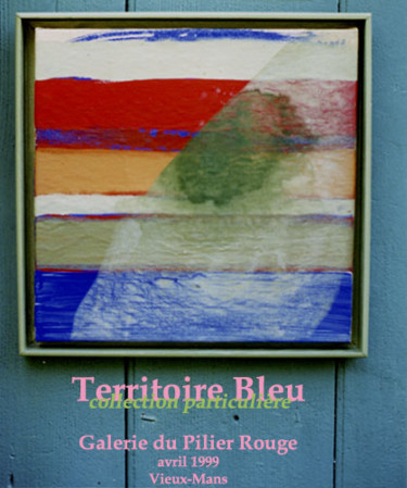 Painting titled "Territoire Bleu" by Virginie Gallé, Original Artwork, Oil
