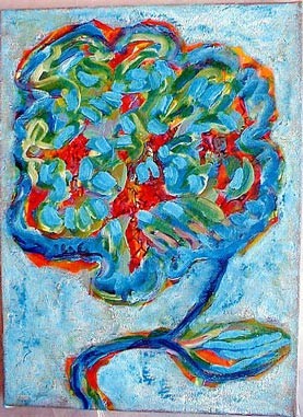 Peinture intitulée "Fleur éclose aux mi…" par Virginie Gallé, Œuvre d'art originale, Huile