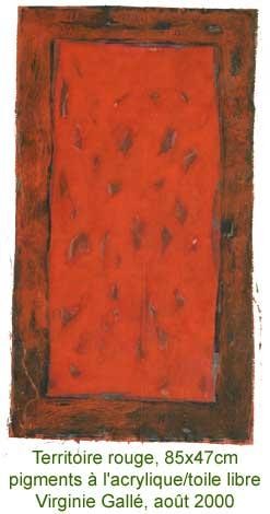 Peinture intitulée "Territoire rouge" par Virginie Gallé, Œuvre d'art originale, Huile