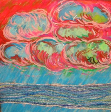 Painting titled "Nuages Fluorescents" by Virginie Gallé, Original Artwork