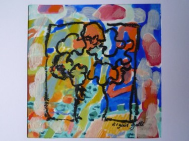 Peinture intitulée "" L'arbre puzzle "" par Virginie Gallé, Œuvre d'art originale, Huile