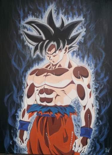 「Goku Ultra Instinct」というタイトルの絵画 Virginie Lepelletierによって, オリジナルのアートワーク, アクリル