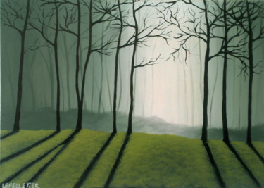 Pittura intitolato "Misty forest d'aprè…" da Virginie Lepelletier, Opera d'arte originale, Acrilico