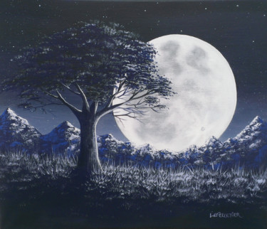Pintura intitulada "L'arbre au clair de…" por Virginie Lepelletier, Obras de arte originais, Acrílico