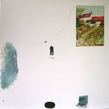 Peinture intitulée "For The Blue Room" par Vlh, Œuvre d'art originale, Huile