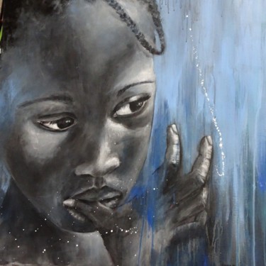 Painting titled "pensive" by Virginie Px, Original Artwork