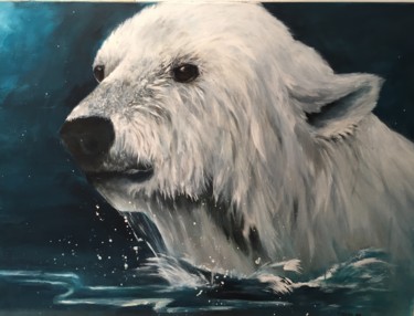 Painting titled "L'ours" by Virginie Px, Original Artwork
