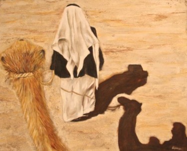 Peinture intitulée "Le chamelier" par Virginie Px, Œuvre d'art originale, Huile