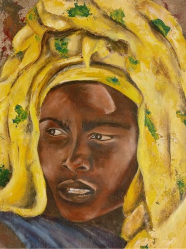 Peinture intitulée "L'africaine" par Virginie Px, Œuvre d'art originale, Huile