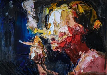 Painting titled "Face#4" by Virgis Ruseckas, Original Artwork, Oil