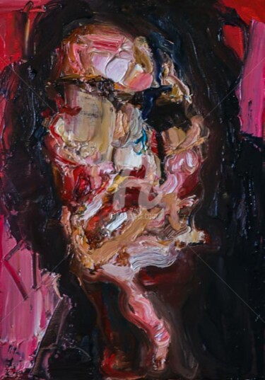 Painting titled "Face#6" by Virgis Ruseckas, Original Artwork, Oil
