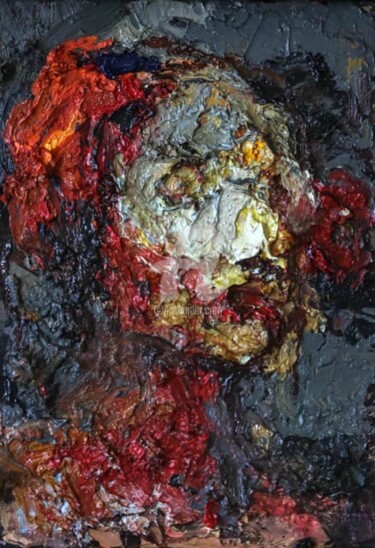 Painting titled "Face#8" by Virgis Ruseckas, Original Artwork, Oil