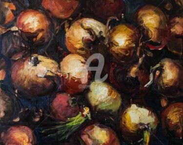 Painting titled "vegetables" by Virgis Ruseckas, Original Artwork, Oil