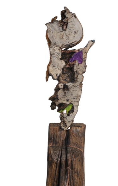 Sculpture titled "Je m'appelle Fred,…" by Virgo, Original Artwork, Wood